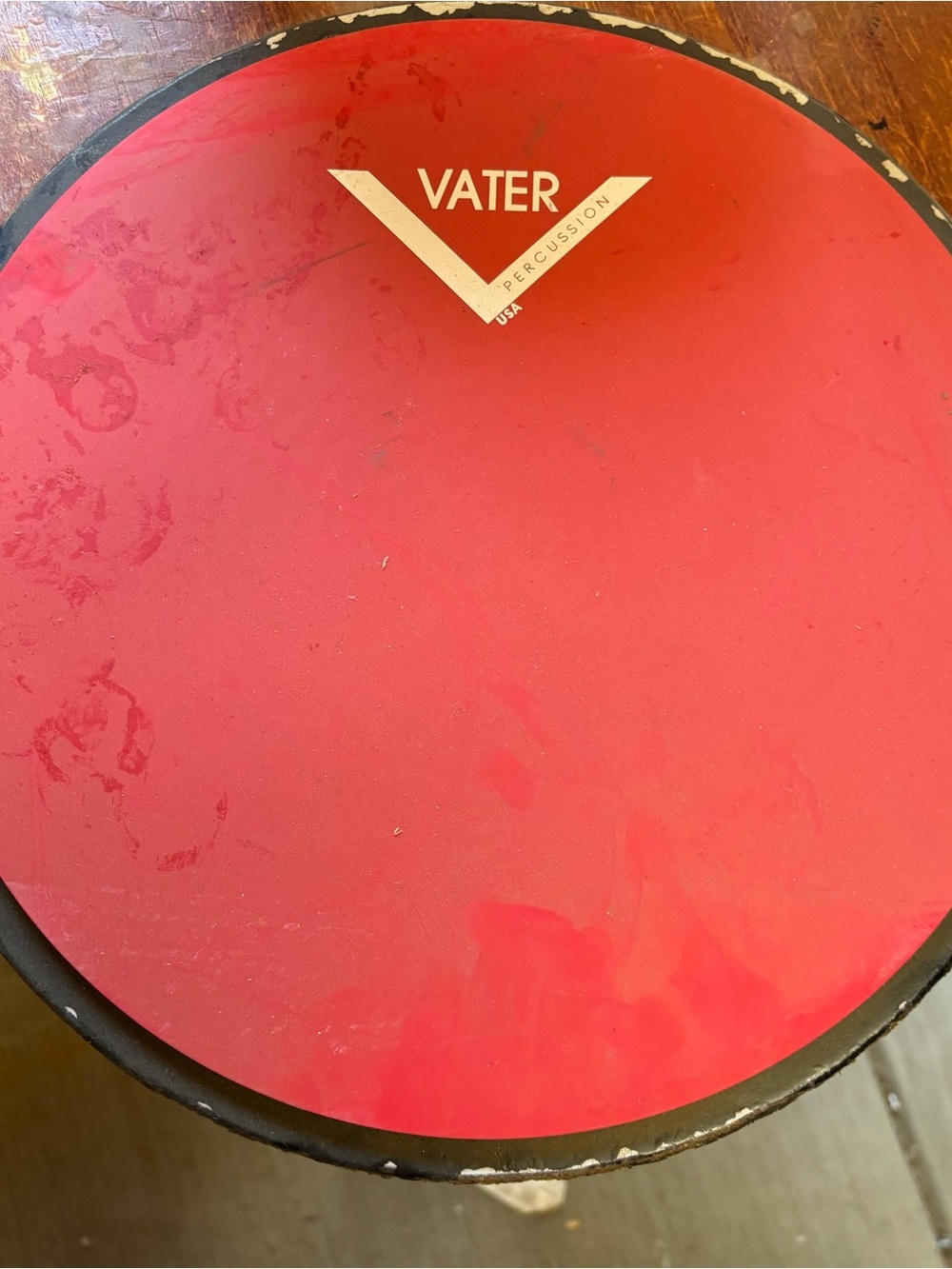 Vater Red Practice Drum Pad with Logo